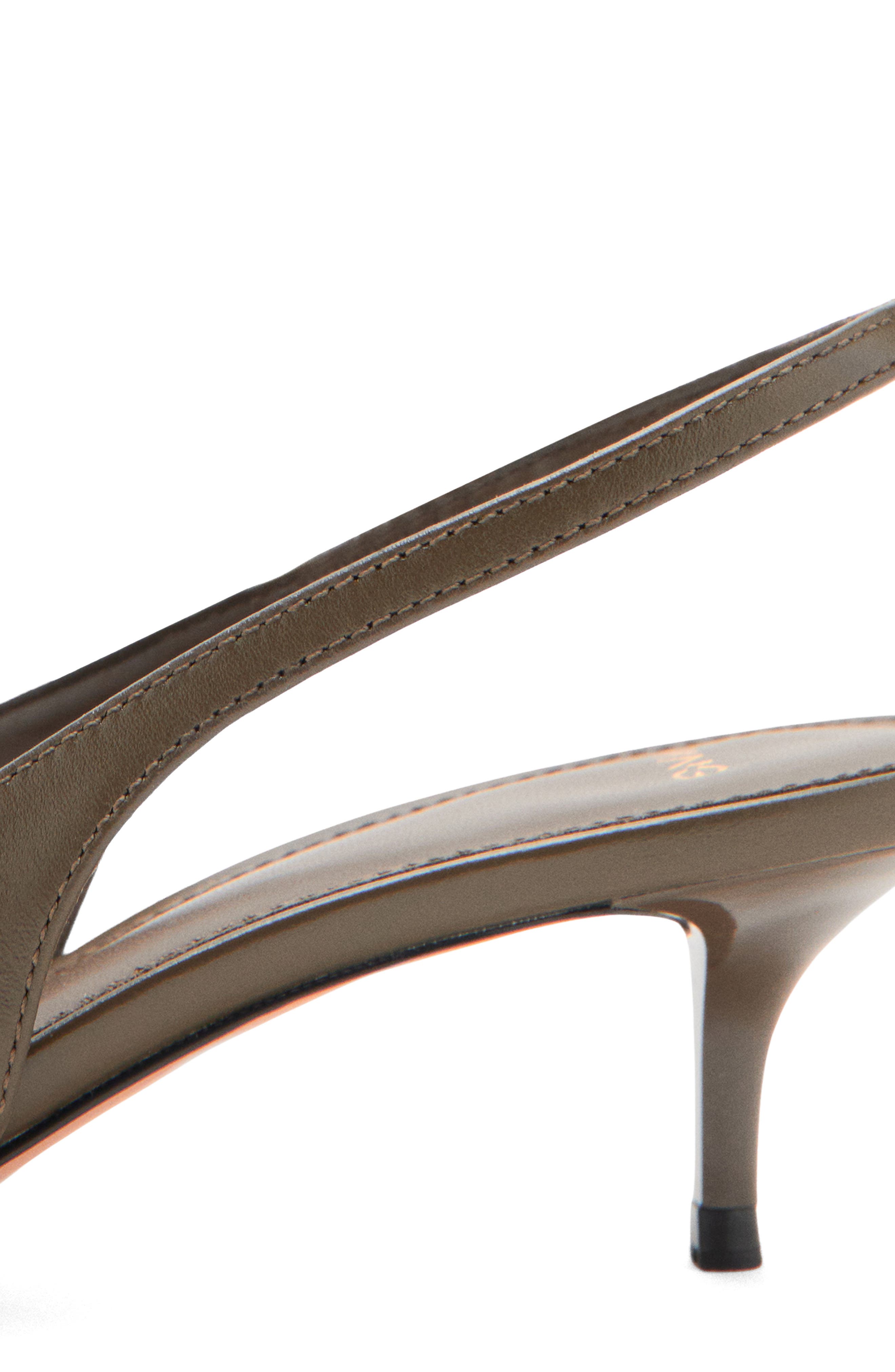 MANGO Tom Slingback Pointed Toe Pump, Alternate, color, Khaki Green