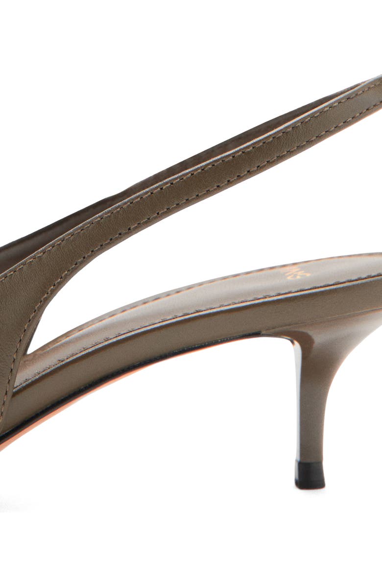 MANGO Tom Slingback Pointed Toe Pump, Alternate, color, Khaki Green