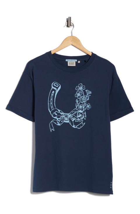 Relaxed Fit Roll Cuff Graphic T-Shirt