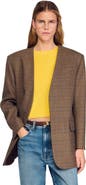SANDRO Oversized checked jacket