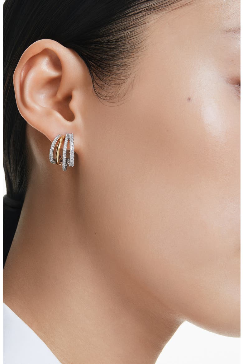 Hyperbola Hoop Earrings, Alternate, color, WHITE