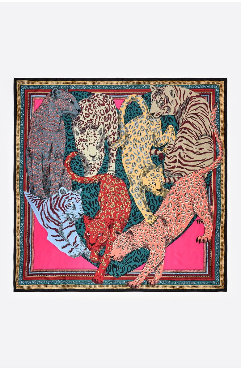 Bimba y Lola Cats Heart Scarf With Borders, Main, color, 