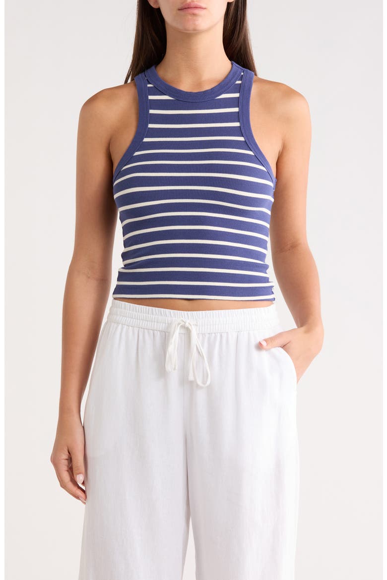 Lexi Stripe Rib Tank, Main, color, BAY BLUE AND WHITE STRIPE