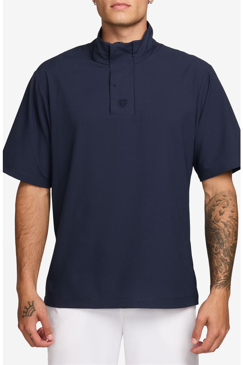 Dri-FIT Short Sleeve Windrunner Shirt, Main, color, COLLEGE NAVY