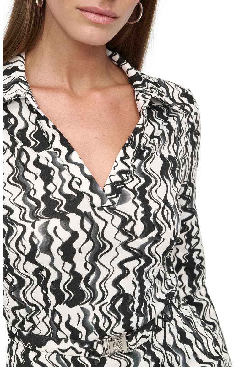 Long Sleeve Belted Maxi Dress, Alternate, color, IVORY/ BLACK
