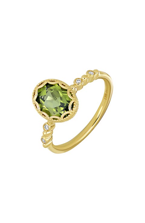 Iris 18K Yellow Gold Peridot & Diamond Ring