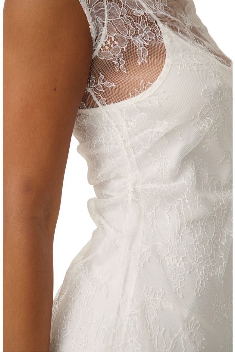 Eloise Lace Overlay Satin Slip, Alternate, color, IVORY