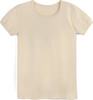 Mightly Organic Cotton Short Sleeve Ribbed Scoop Neck Tee