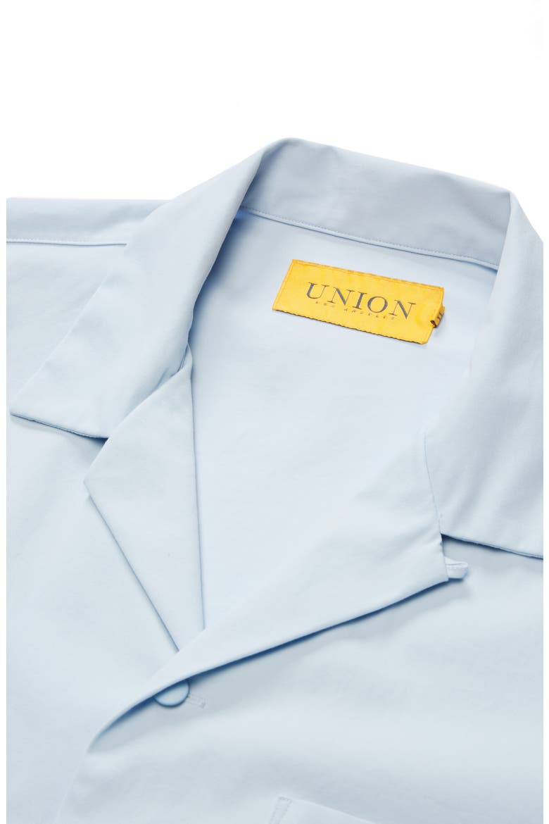 Long Sleeve Button-Up Camp Shirt (Nordstrom Exclusive), Alternate, color, GULF BLUE