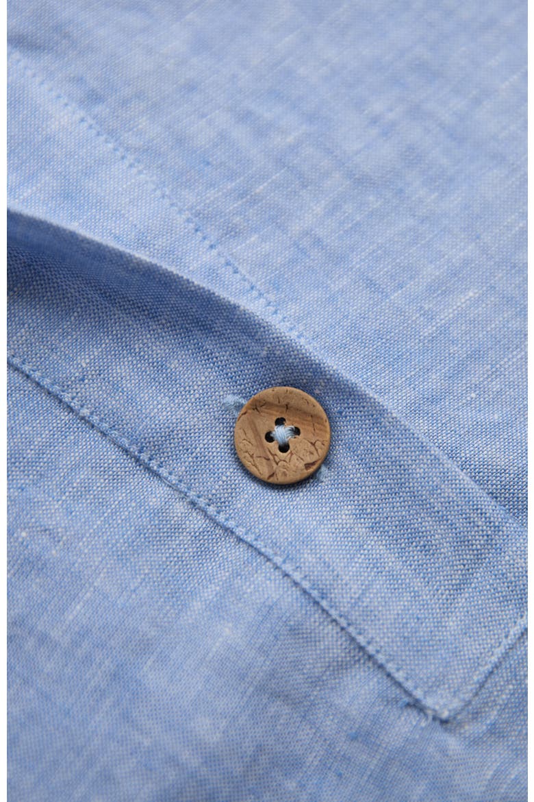Collared Popover Linen Blouse, Alternate, color, Vintage Blue
