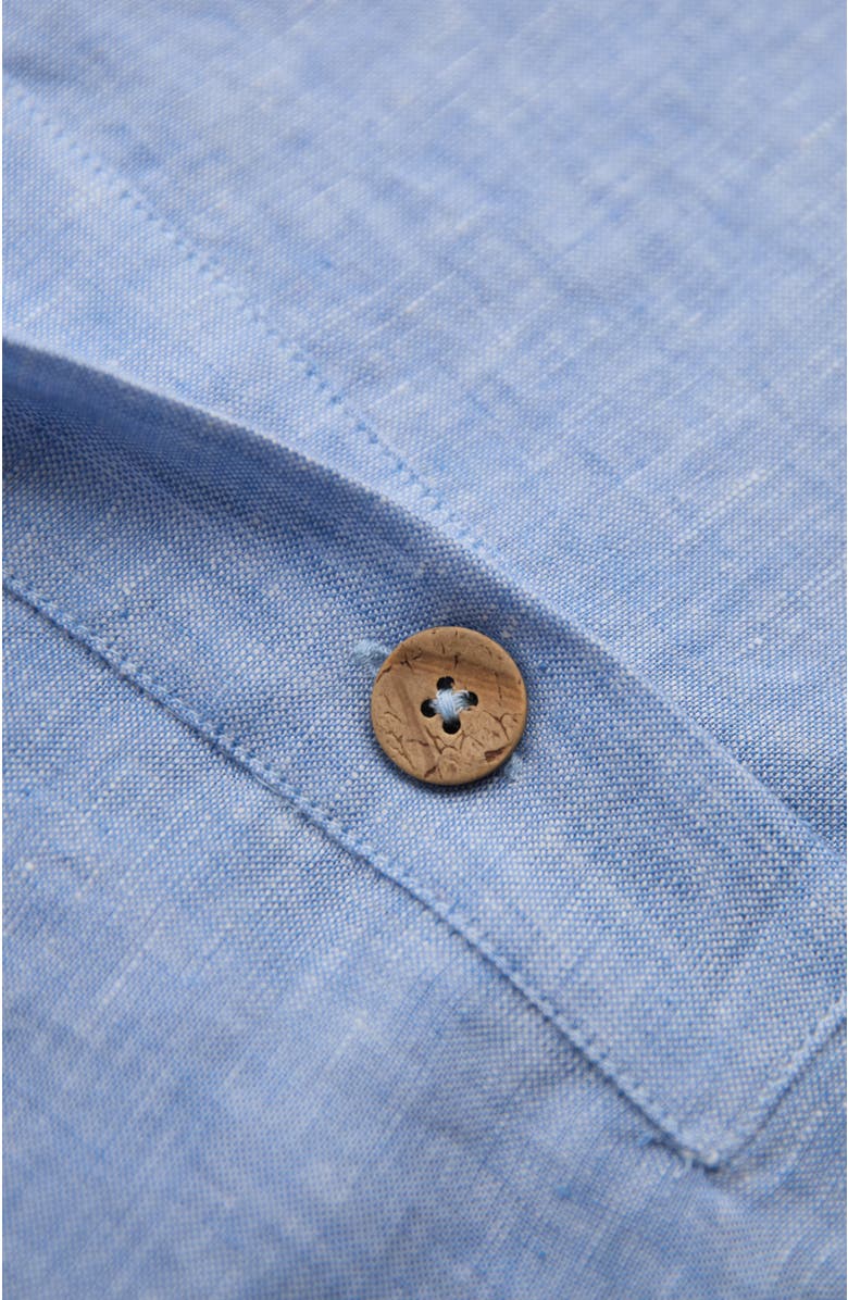 Celtic & Co. Collared Popover Linen Blouse, Alternate, color, Vintage Blue