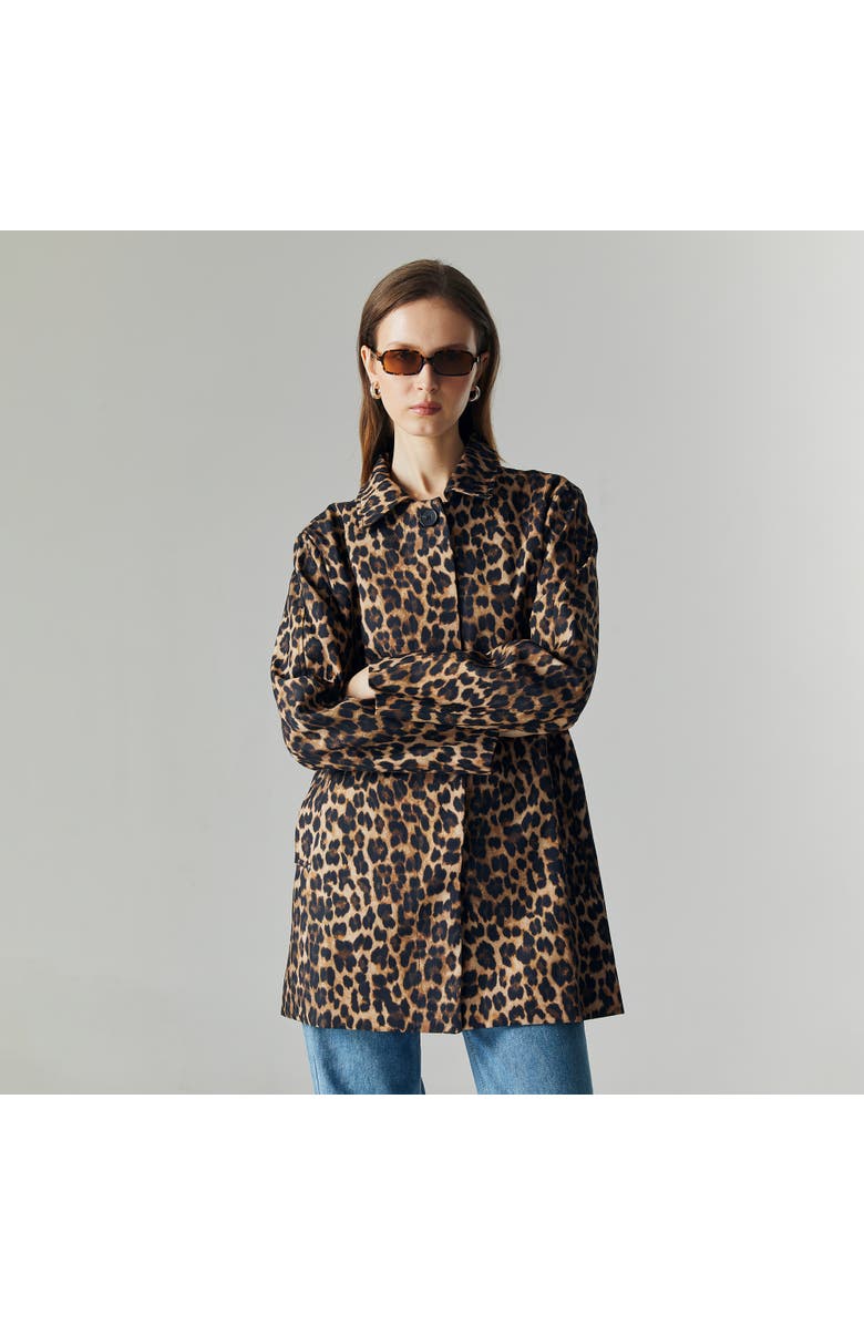 ATS Livia Leopard Outerwear, Alternate, color, Brown