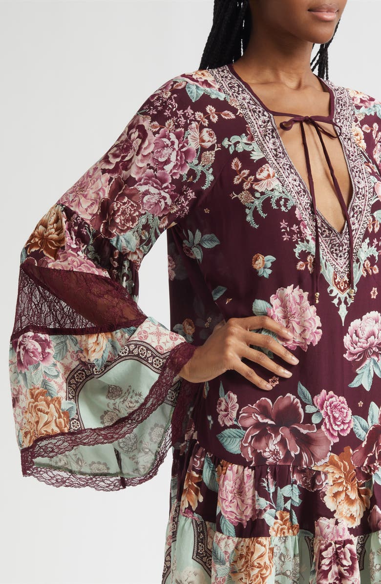 Camilla If These Tiles Could Talk Long Sleeve Tiered Dress, Alternate, color, If These Tiles Could Talk