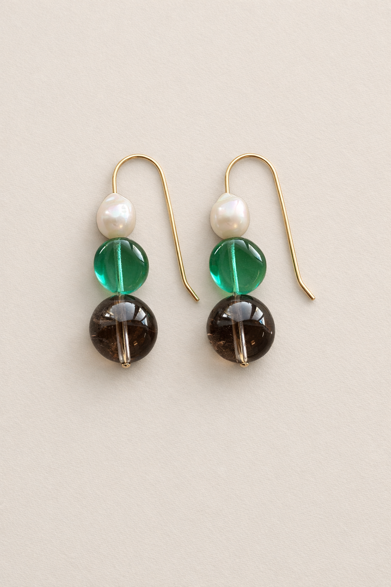 Sage and Pearl Earrings, Alternate, color, 14k Gold Fill