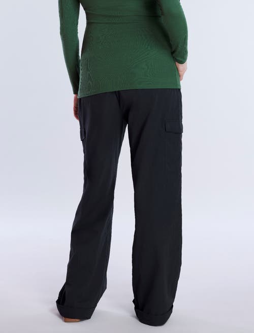 Motherhood Maternity Under The Belly Utility Cargo Relaxed Fit Pant In Black