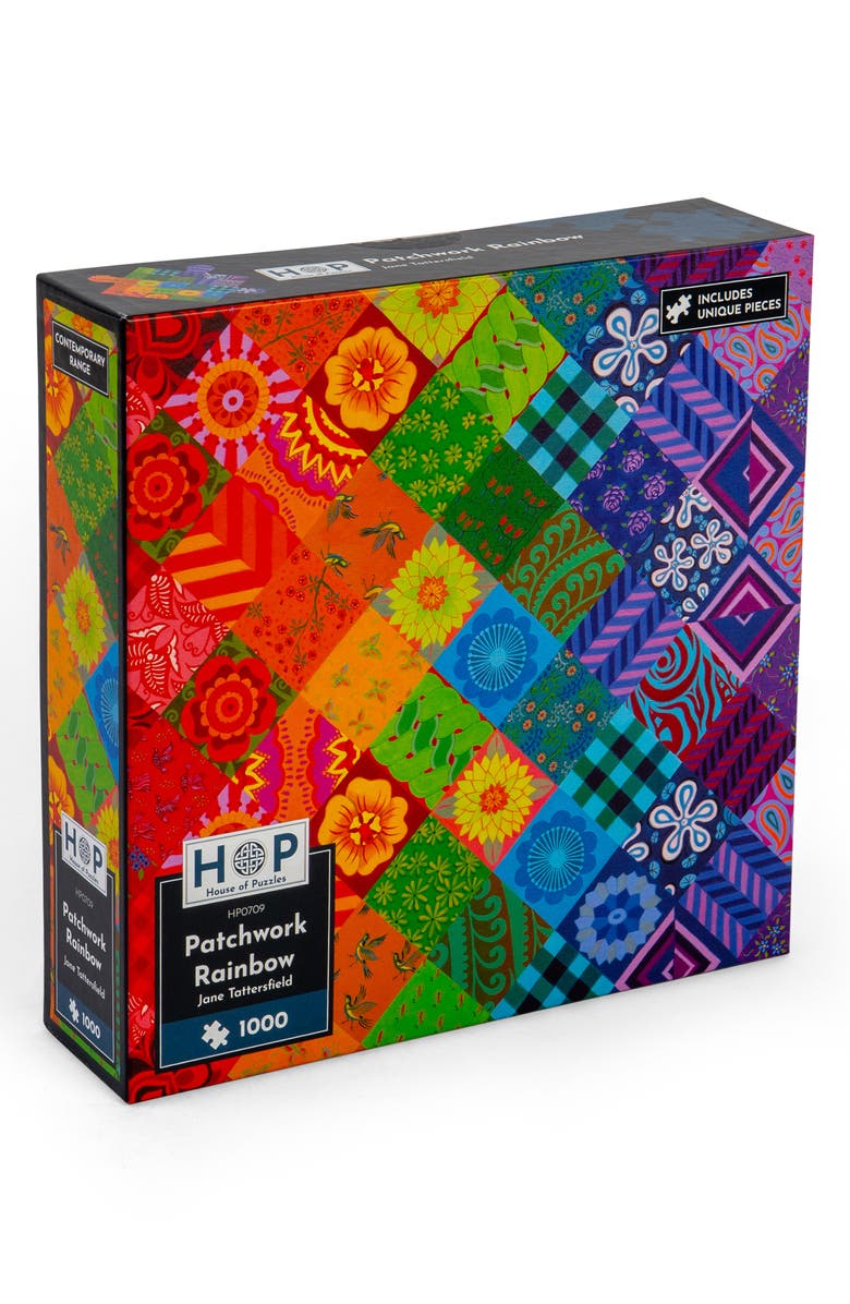 The House of Puzzles Patchwork Rainbow 1,000-Piece Jigsaw Puzzle, Main, color, 