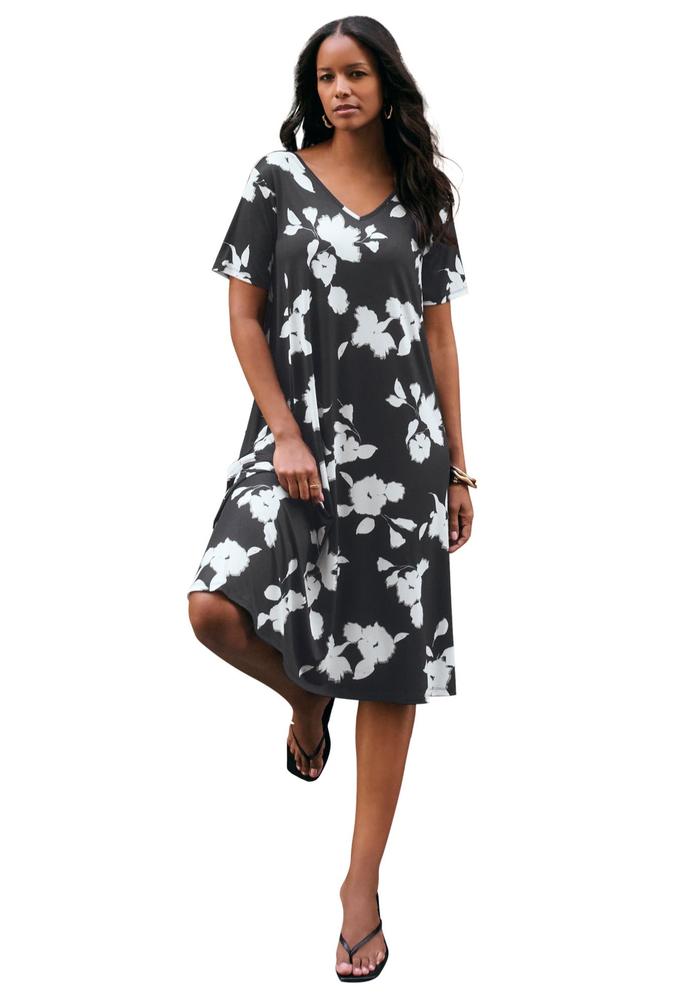 BLACK SILHOUETTE FLORAL