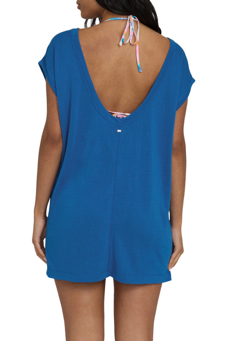 Hallow Wave Cover-Up Minidress, Alternate, color, TRUE BLUE