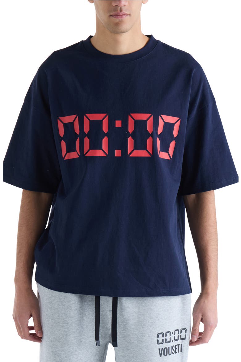 Us Against Time Cotton Graphic T-Shirt, Main, color, NAVY