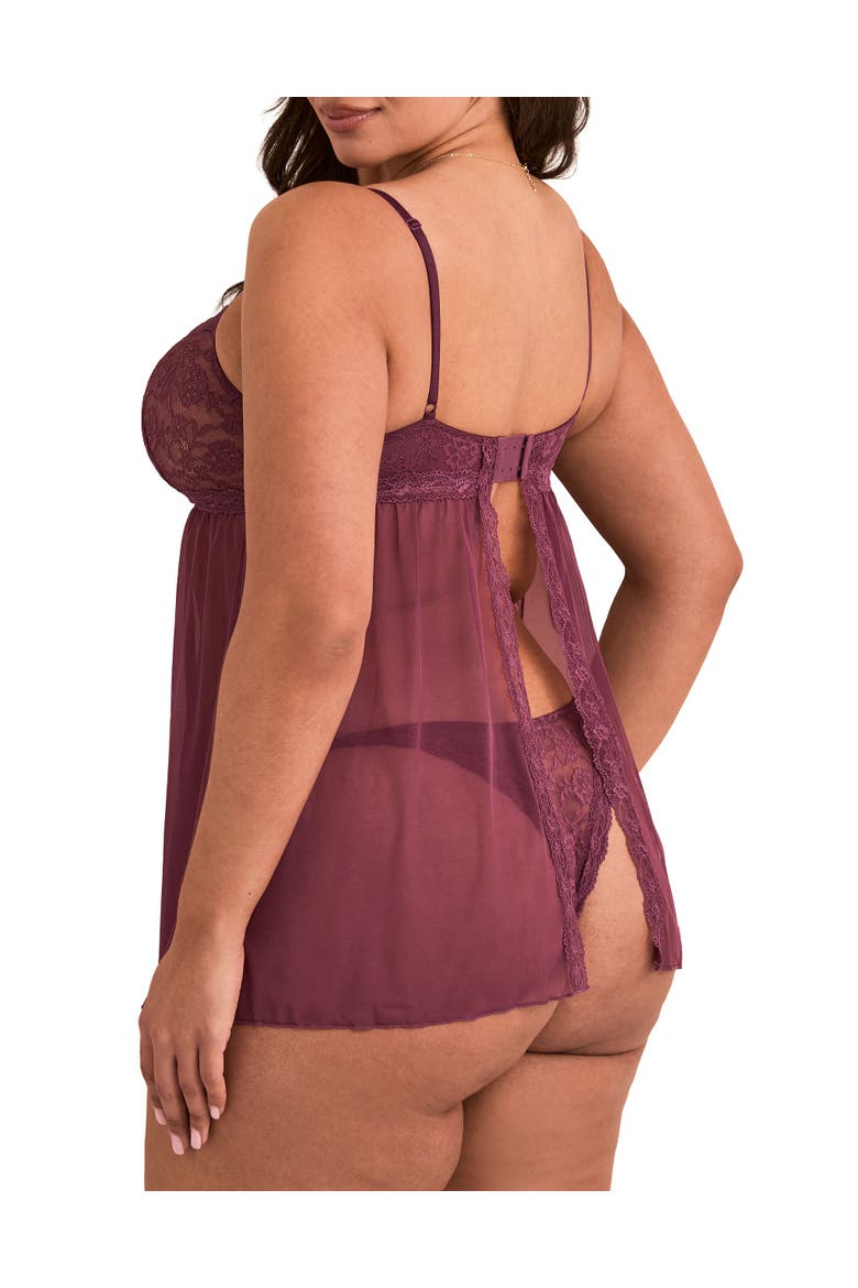 Collie Babydoll Lingerie, Alternate, color, Dark purple