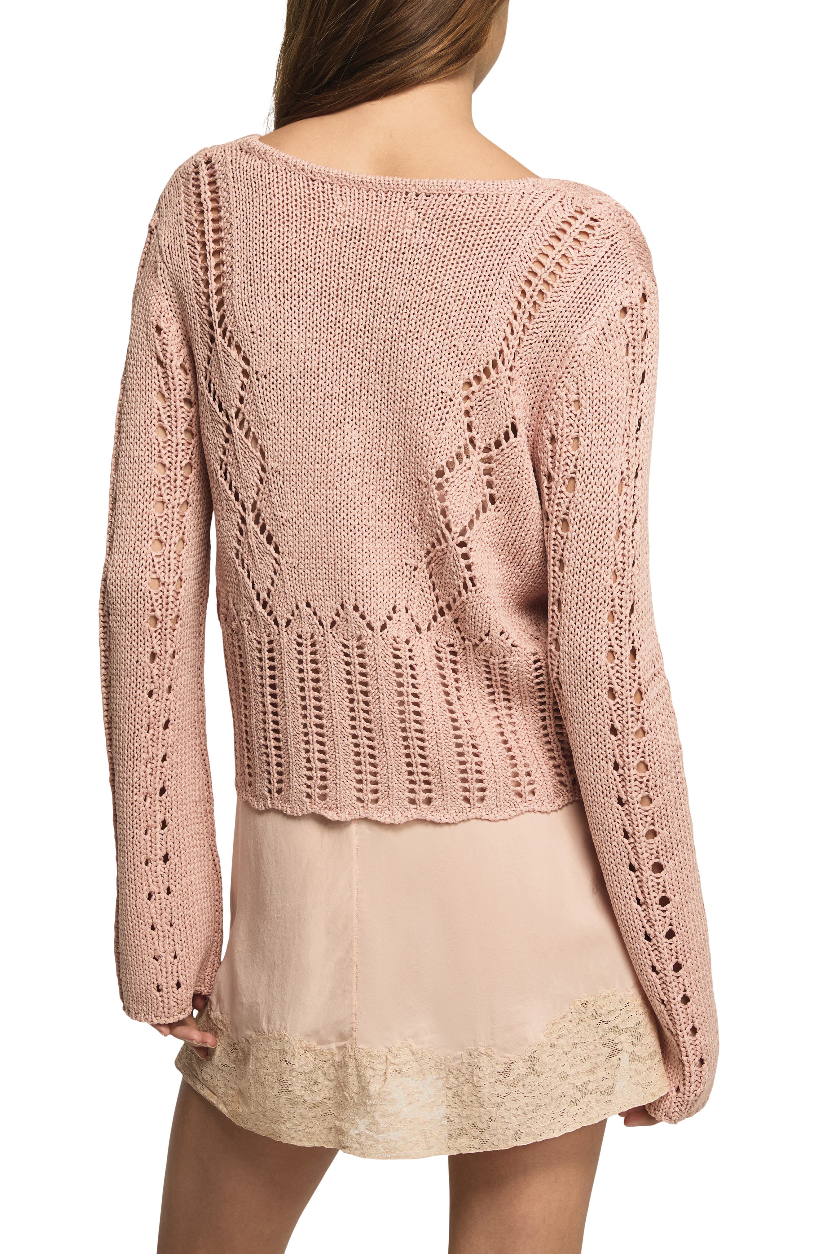 Pointelle Crop Cardigan - image 4