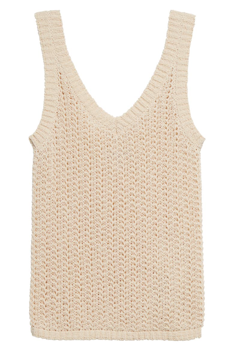 Arrigo Openwork V-Neck Sweater Tank, Alternate, color, IVORY