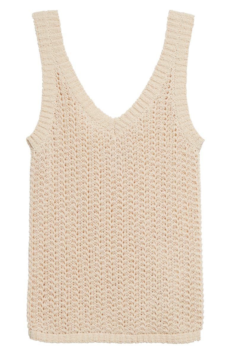 Max Mara Arrigo Openwork V-Neck Sweater Tank, Alternate, color, 