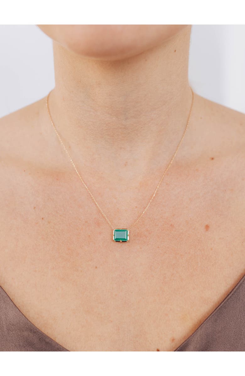 Anzie Melia Green Onyx Pendant Necklace, Alternate, color, Green Gold