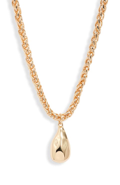 Molten Teardrop Pendant Necklace