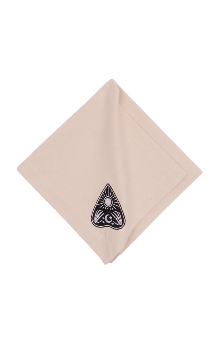 Spirit Board Planchette Halloween Set of 6 Cloth Napkins, Main, color, Beige