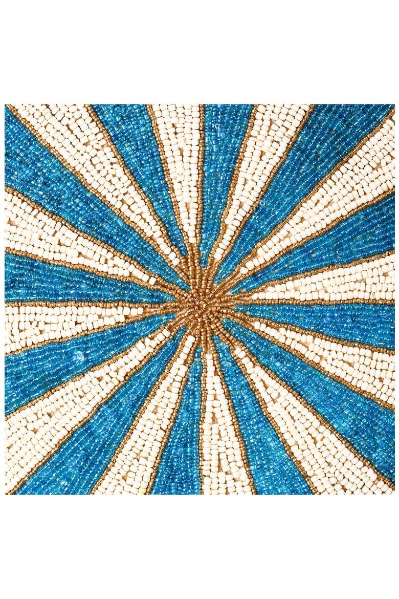 Scalloped Beaded Placemat, Alternate, color, BLUE