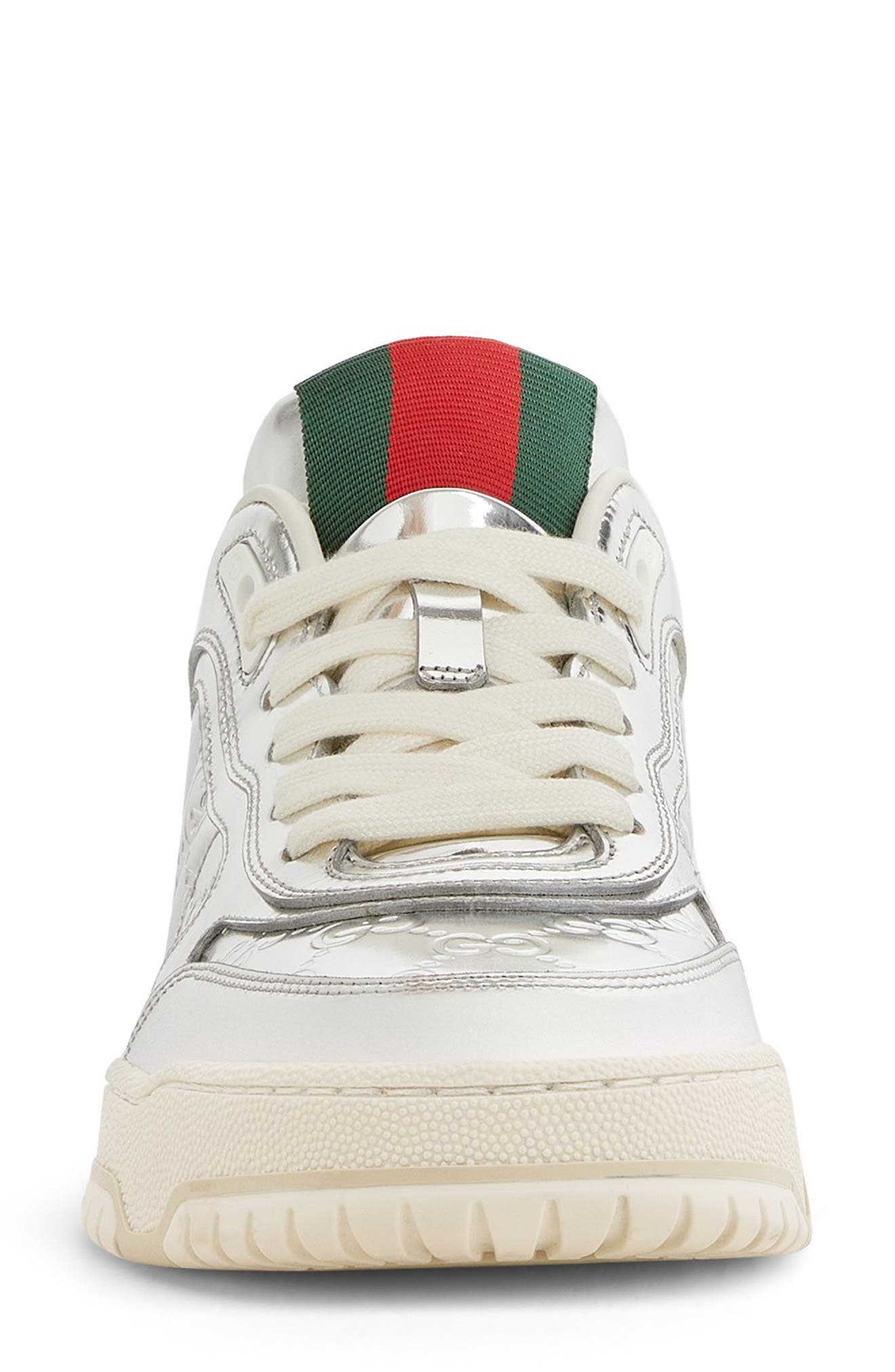 Gucci Re-Web Sneaker, Alternate, color, Silver