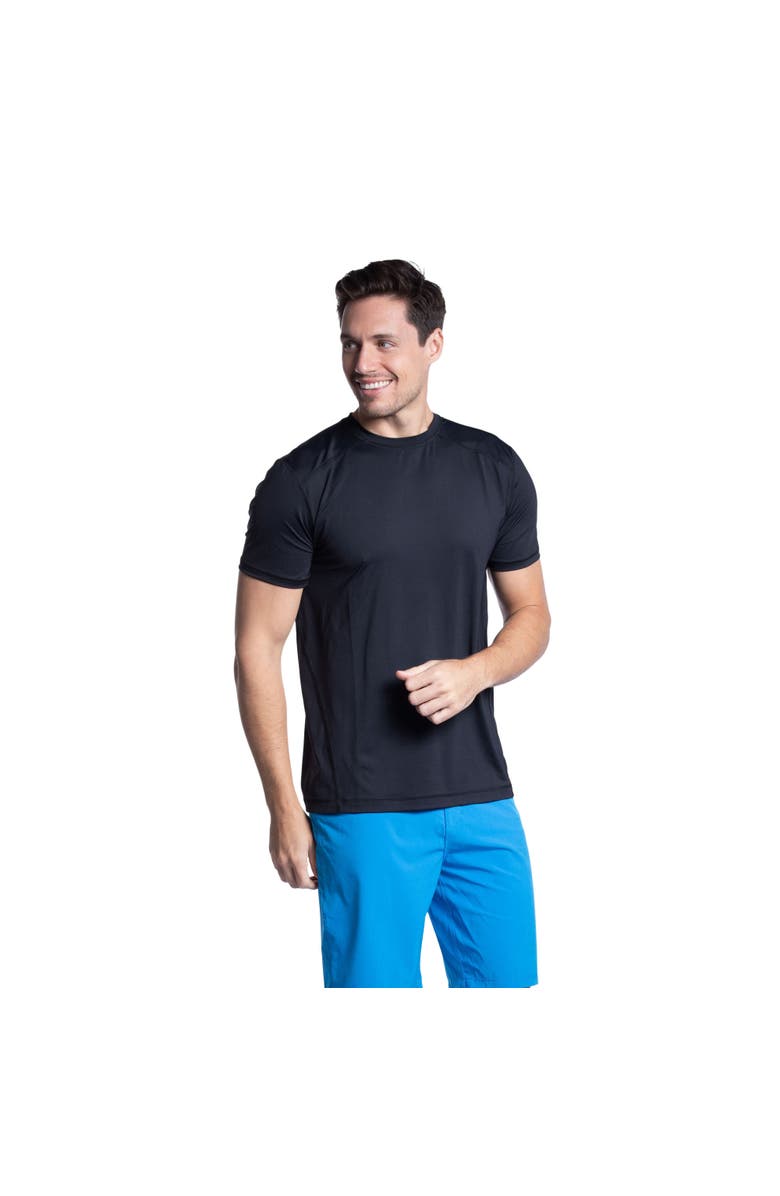 BloqUV Men's Short Sleeve Crew Sun Shirt, Alternate, color, Black