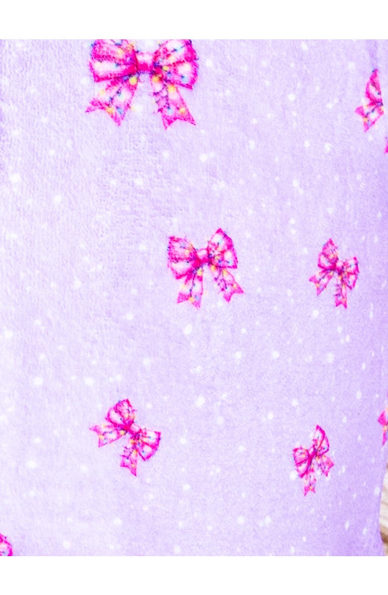Preppy Goose Plush Holiday Bows loungewear jumpsuit, Alternate, color, Lavender