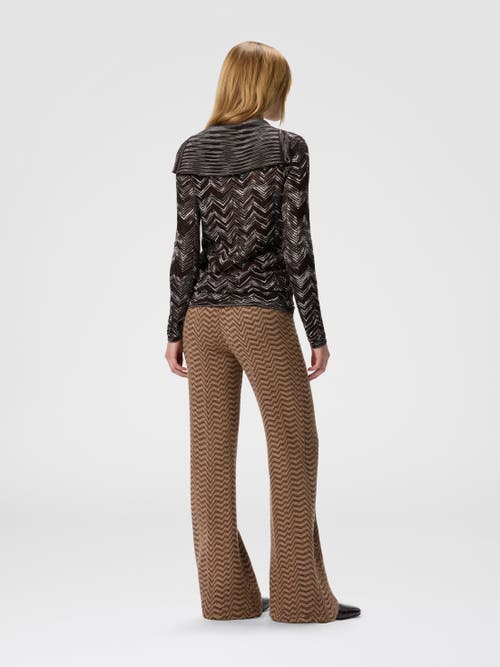 Missoni High-neck Buttoned Sweater With Chevron Pattern In Black