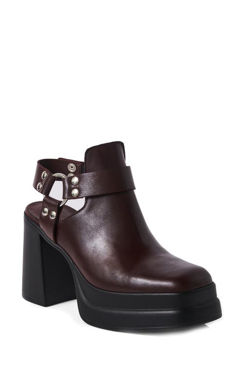 Shop Free People Hybrid Harness Platform Bootie In Espresso Leather