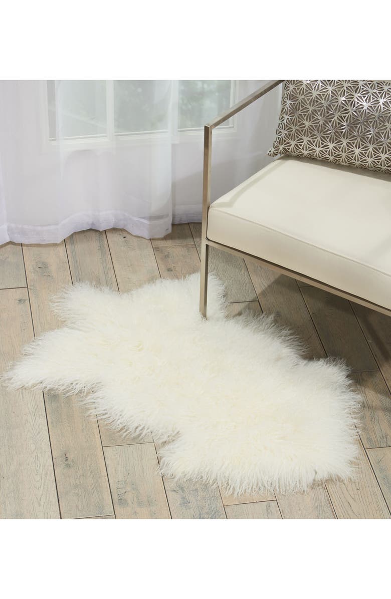 Mina Victory Genuine Sheepskin Freeform Rug, Alternate, color,