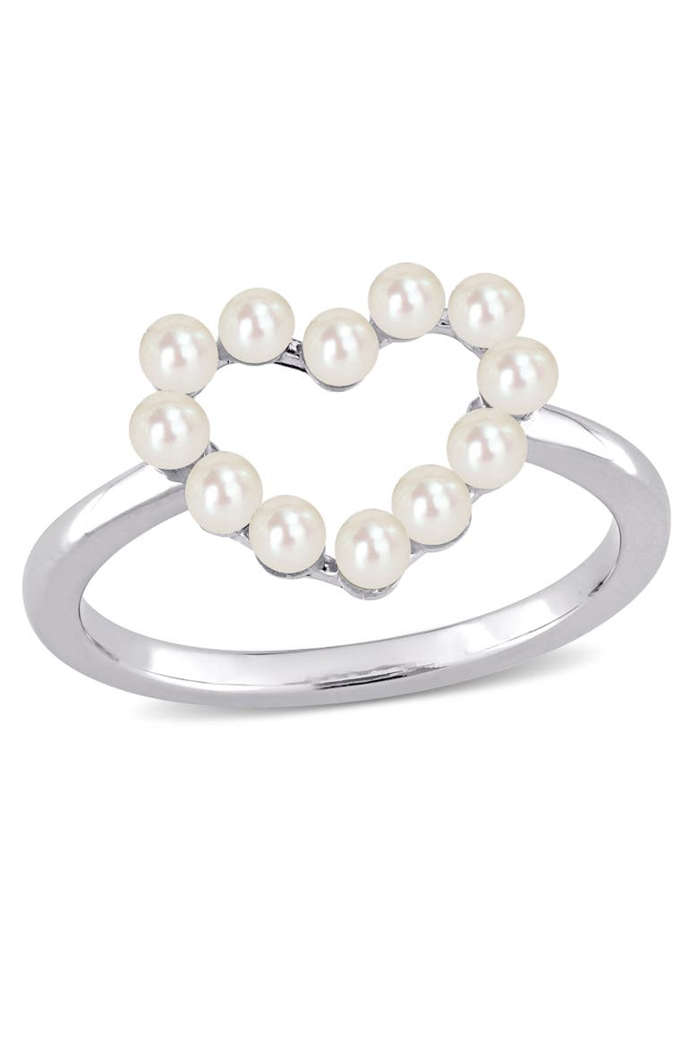 Cultured Freshwater Pearl Heart Ring 14k, Main, color, Freshwater Pearl