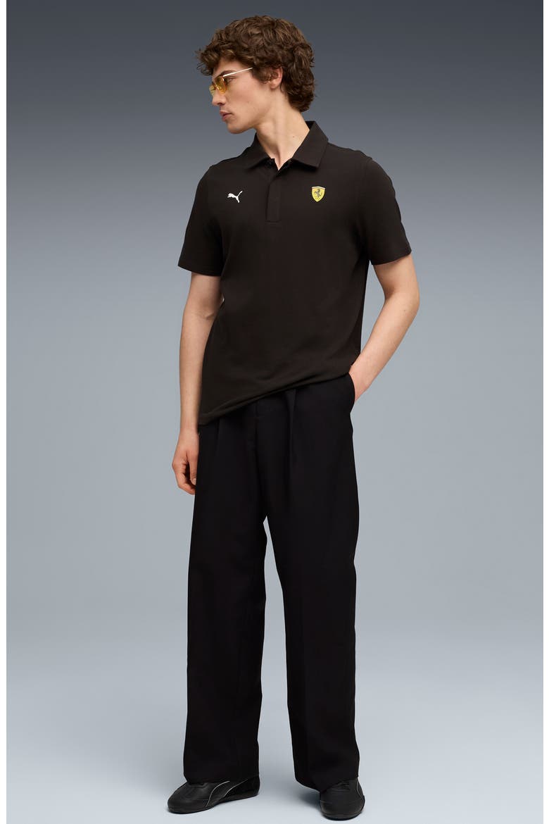 Scuderia Ferrari Sportswear Logo Cotton Polo, Alternate, color, PUMA BLACK