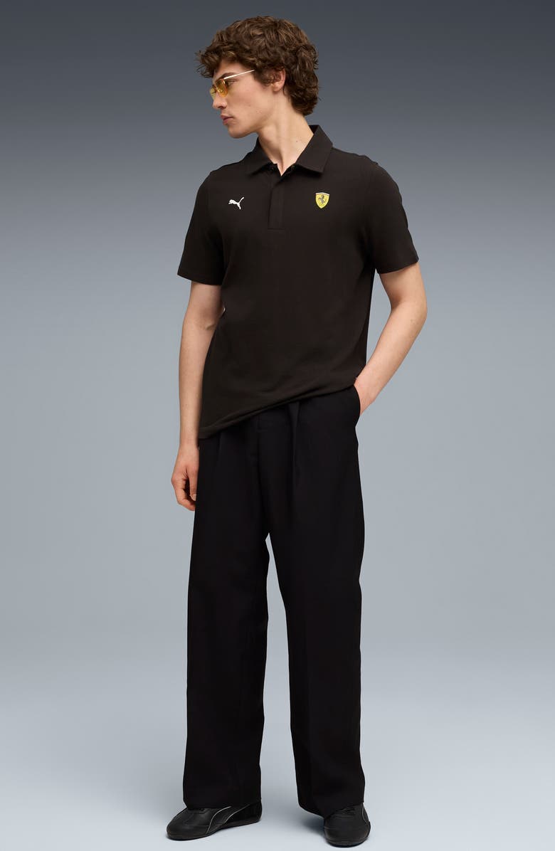 PUMA Scuderia Ferrari Sportswear Logo Cotton Polo, Alternate, color, Puma Black