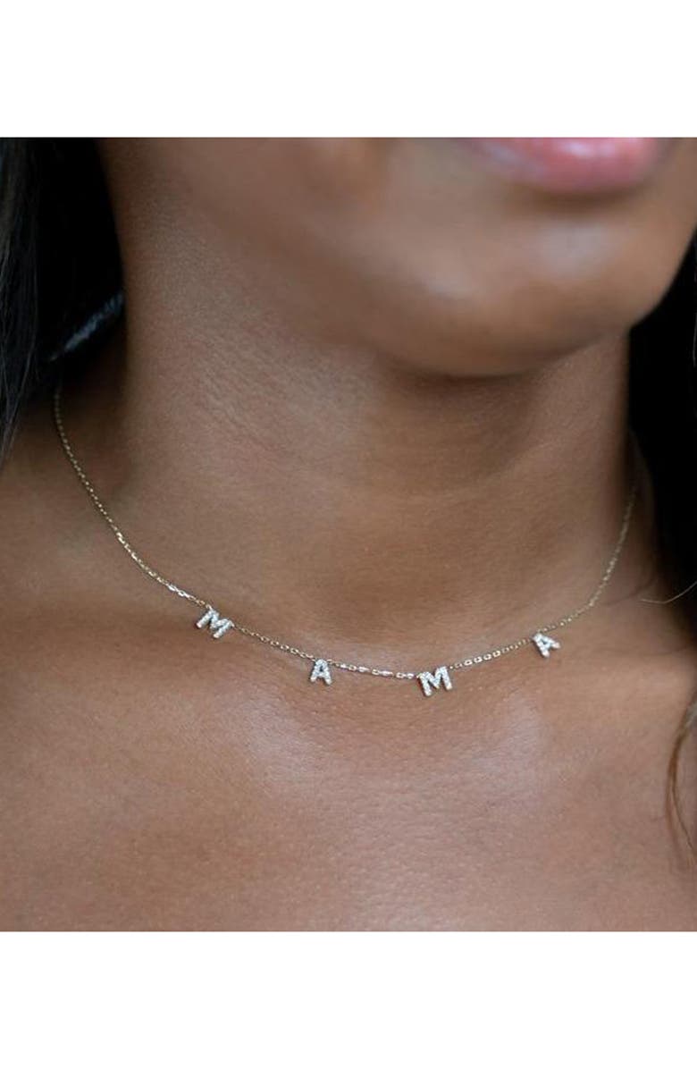 THE SIS KISS Mini Mama Necklace, Alternate, color, Silver W/ Crystals