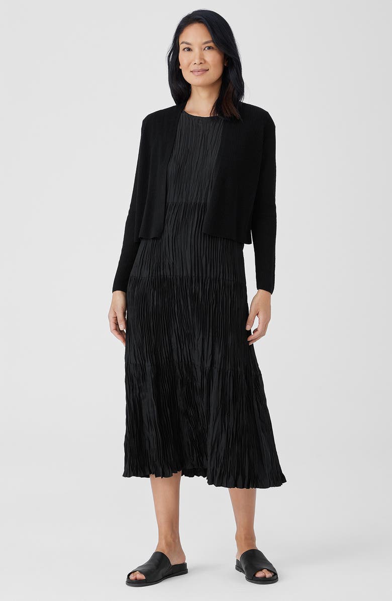 Eileen Fisher Ribbed Organic Linen & Cotton Cardigan, Alternate, color,