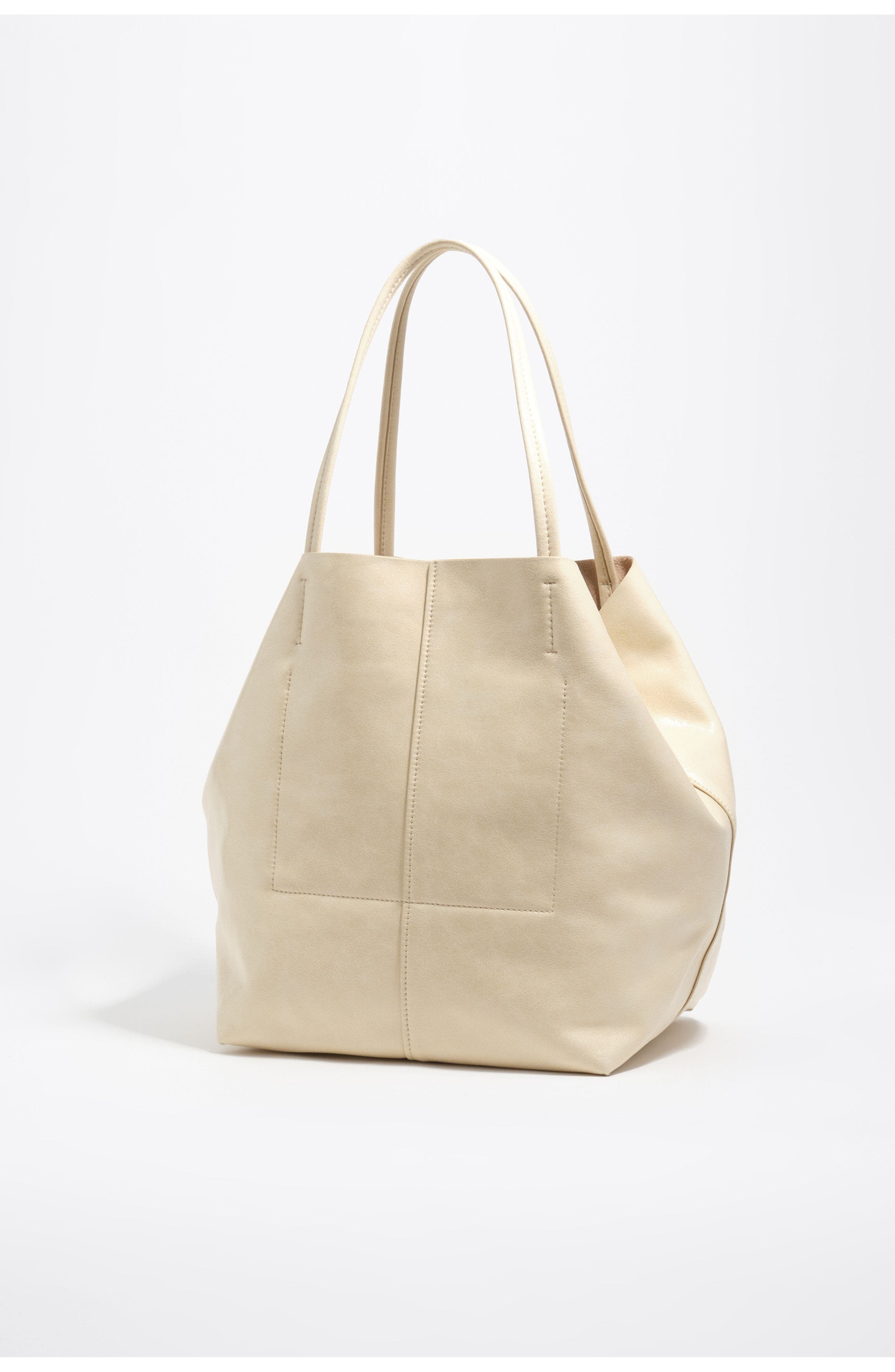 Bimba y Lola Large Structured Shoulder Bag, Alternate, color, Ivory