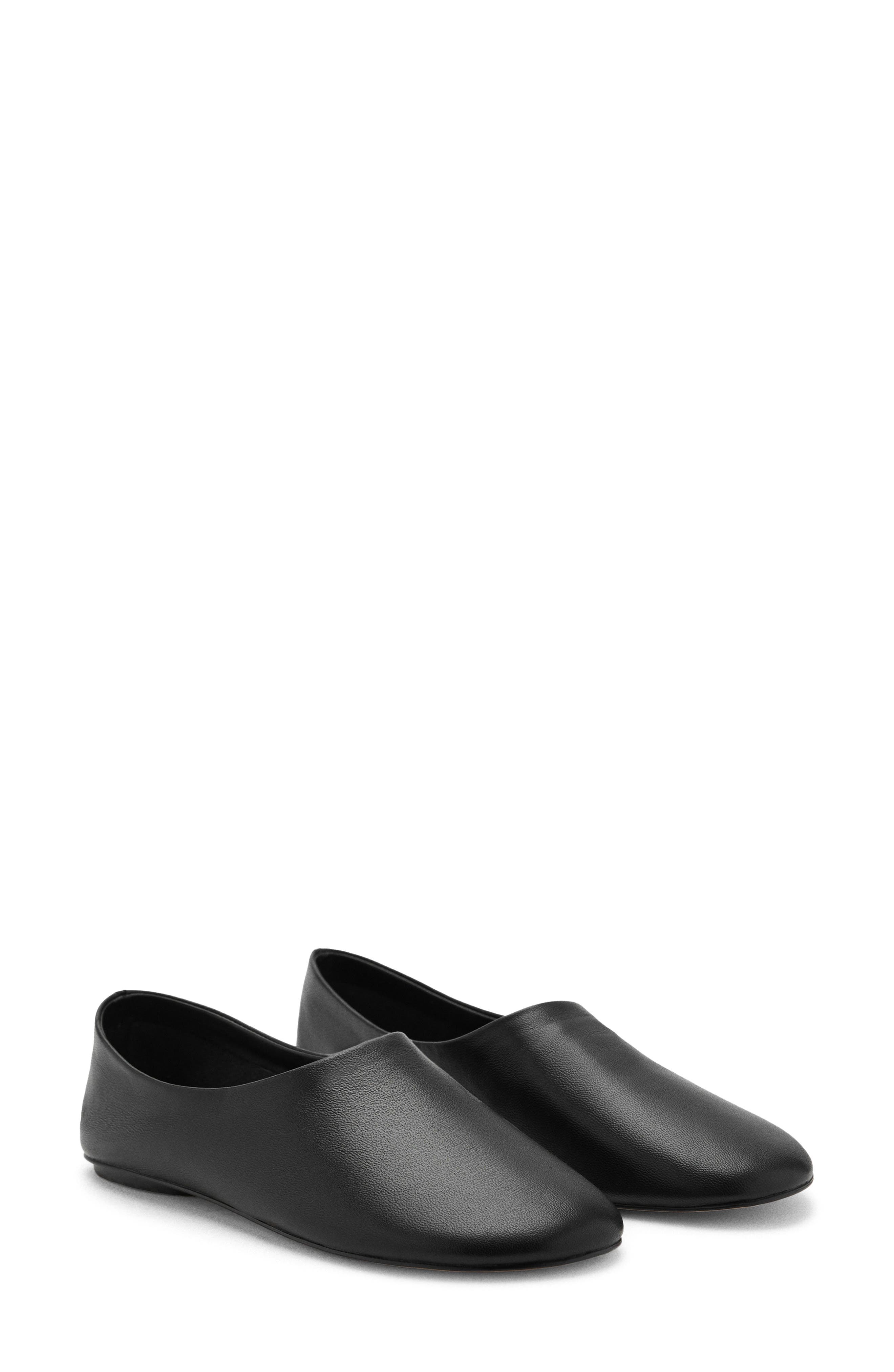 MANGO Leather Slip-On Shoe, Main, color, Black