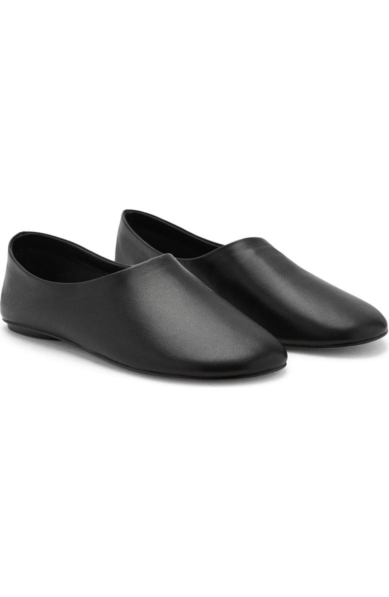 MANGO Leather Slip-On Shoe, Main, color, Black