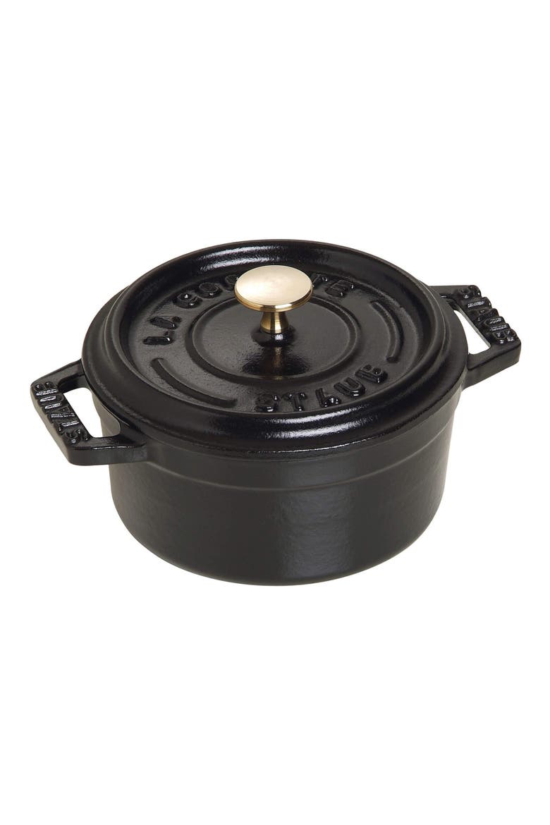 Enameled Cast Iron 0.25-Quart Mini Cocotte, Main, color, MATTE BLACK