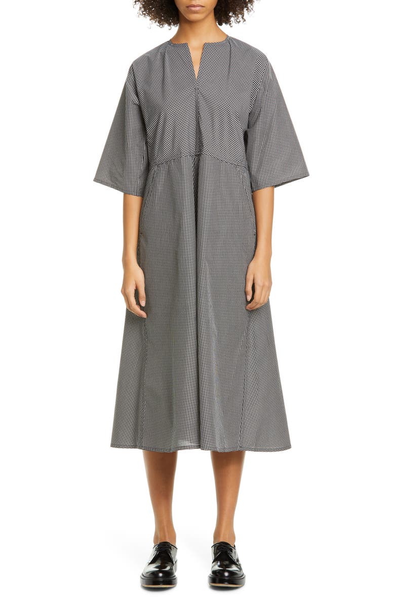 Sofie D'Hoore Gingham Cotton Midi Dress, Main, color, 