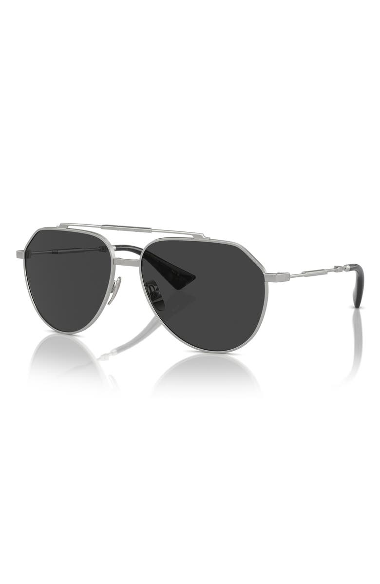 Dolce&Gabbana 60mm Polarized Pilot Sunglasses, Alternate, color, 