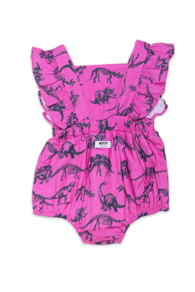 Ruffle Sleeve Bubble Romper, Alternate, color, Dino