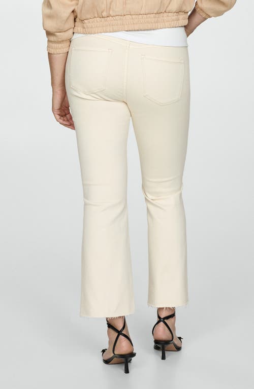 Mango Over The Bump Crop Flare Maternity Jeans In Off White